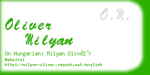 oliver milyan business card